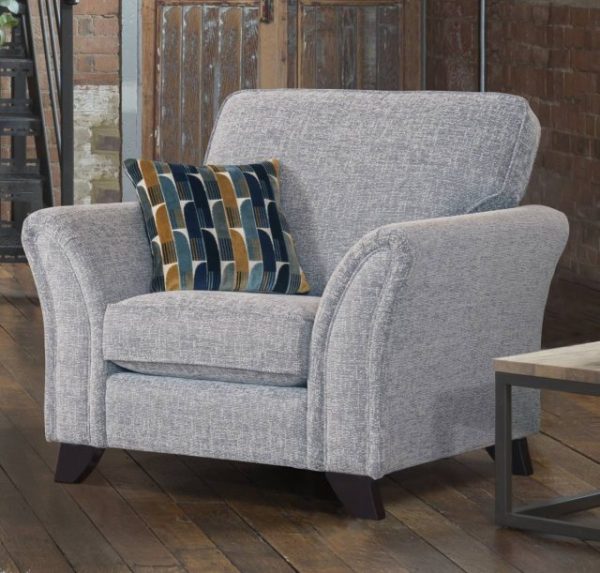 Grey armchair Emelia Geometric comfortable luxury Belfast