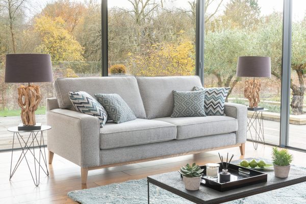 Grand 4 seater Sofa Suite Grey Fabric Luxury Sofas Belfast Fairmont