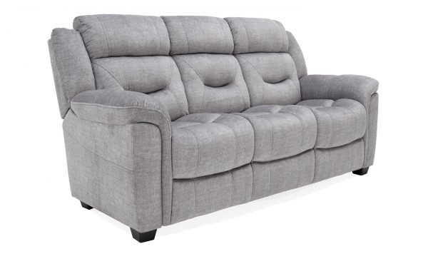 Vida Living Dudley Recliner 3 seater plush fabric grey sofa Luxury Sofas Belfast