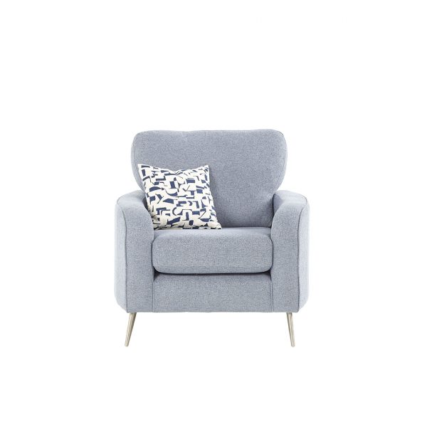 Madena grey abstract scandi pin leg Armchair luxury fabric sofas Belfast