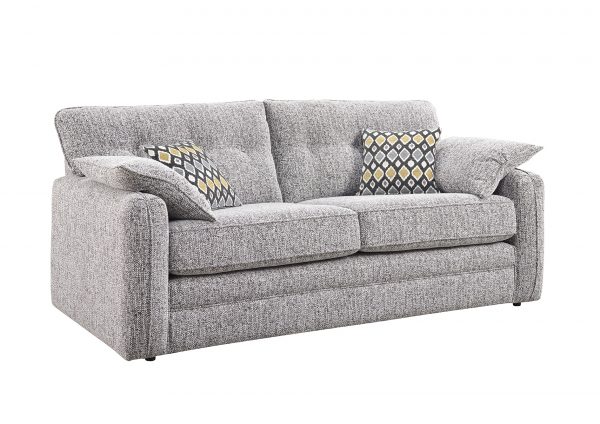 Neve 3 Seater Grey Fleck Fabric Comfortable Sofa Belfast