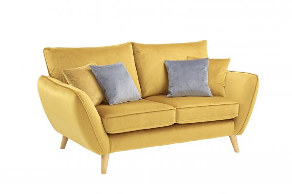 2 Seater yellow fabric sofa Perth Lebus Sofas Belfast
