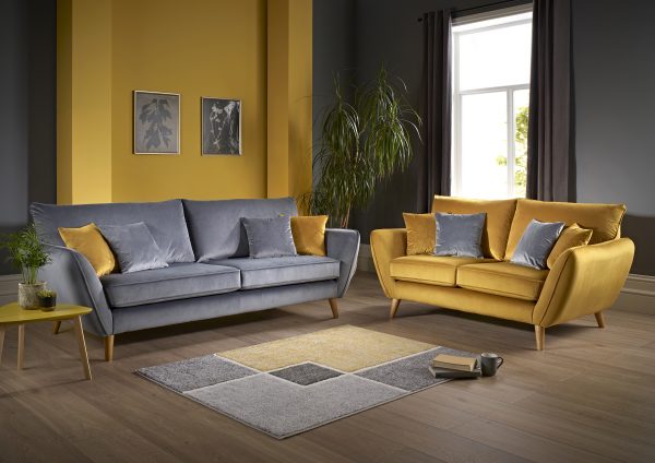 Grey 3 Seater sofa Yellow 2 Seater Sofa Scandi Sofa Suite Sofas Belfast Perth Lebus