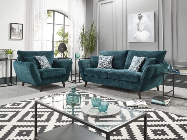Perth Lebus Teal 2 Seater Armchair Living Room Scandi Style Comfortable Quality Sofas Belfast