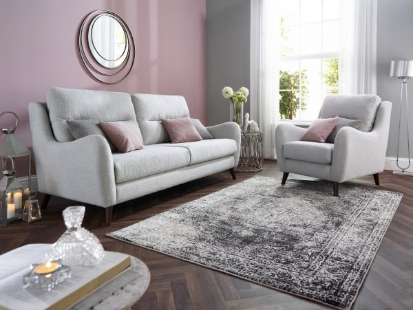 Porto Grey Boucle Fabric 3 Seater Armchair Suites Sofas Belfast