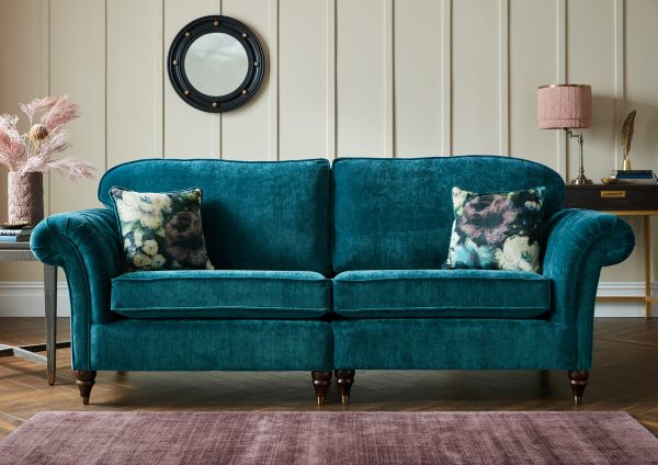 Renaissance 4 Seater teal velvet sofa Belfast