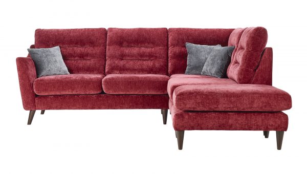 Lebus Skye Corner Group Chaise L shape sofa Grey Pink Chenille Fabric sofas belfast