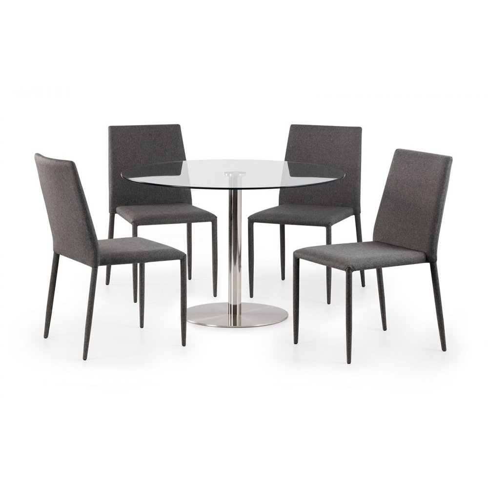 milan dining set 4 jazz slate grey chairs