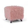 pink fauux sheepskin dressing stool