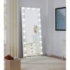 hollywood light floor mirror white gloss