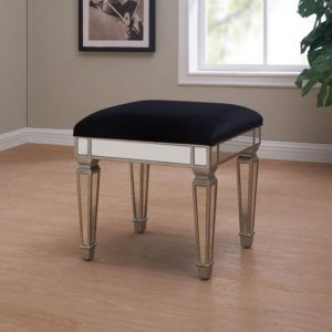 dressing table stool silver black