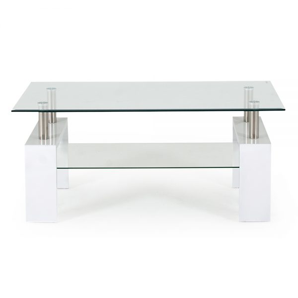 white glass coffee table
