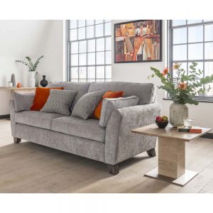 silver 3 seater grey sofa