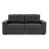 black leather sofa