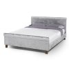 silver fabric bed