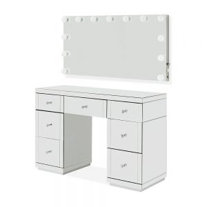 large white dressing table with mirror