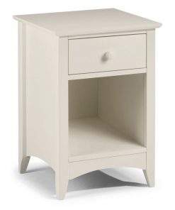 Cameo Stone White 1 Drawer Bedside