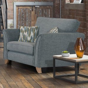 Grey snuggler chair Emelia Geometric comfortable luxury Belfast