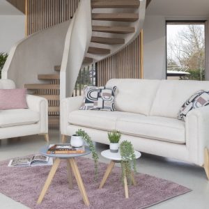 Sofo cream 3 seater sofa Geometric Abstract Fabric Sofa Belfast