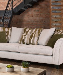 Cream Olive Fabric 3 Seater Emelia comfortable luxury Belfast