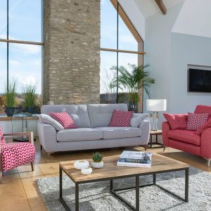 Grey Red Leaf Sofa Suite armchair Savannah Comfortable Luxury Sofas Belfast