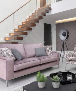 Grand 4 seater Sofa Suite Grey blush Fabric Luxury Sofas Belfast Fairmont