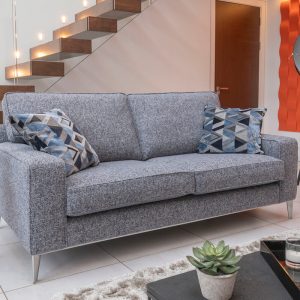Geometric 3 seater Sofa Suite Grey Fabric Luxury Sofas Belfast Fairmont