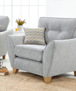Lebus Ashley Pale grey armchair Sofa Luxury Fabric Sofas Belfast