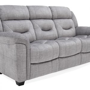 Vida Living Dudley Recliner 3 seater plush fabric grey sofa Luxury Sofas Belfast