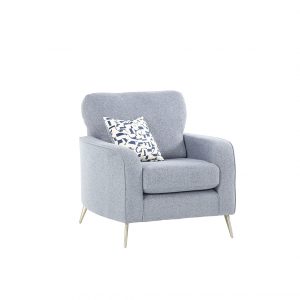 Madena grey abstract scandi pin leg Armchair luxury fabric sofas Belfast