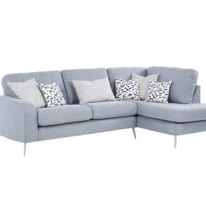Madena grey abstract scandi pin leg Corner sofa suite L shape sofa corner group luxury fabric sofas Belfast
