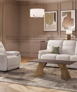 Nerano Cream leather recliner armchair 3 seater sofa suite luxury sofas belfast vida living