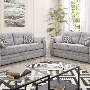 Neve 3 Seater Sofa Suite Grey Fabric Living Room Sofas Belfast