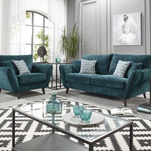 Perth Lebus Teal 2 Seater Armchair Living Room Scandi Style Comfortable Quality Sofas Belfast