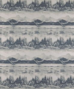 blue trees mountains fabric curtains blinds upholstery