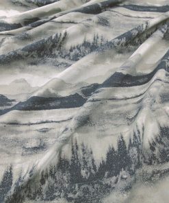 blue trees mountains fabric curtains blinds upholstery