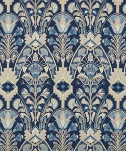 blue floral deco multi coloured textile fabric curtain fabrics upholstery