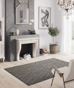 Ivy grey white rug