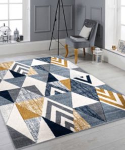Mason Yellow grey geometric rug