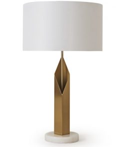 Gold and White Angular Lamp