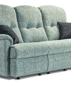 Lincoln 3 seater blue fabric electric recliner