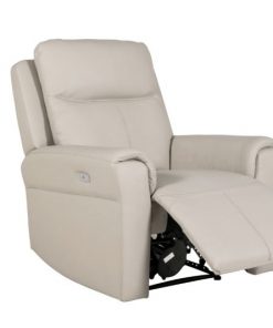 Russo Electric Recliner Cream Leather Armchair Belfast