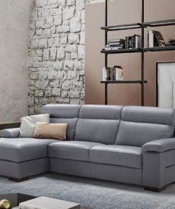 Eldorado grey corner group l-shape leather sofa