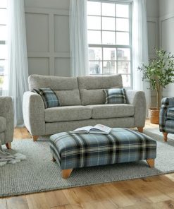 Lisburn Wingback 3 seater 2 seater wooden cushion legs tartan fabric red rose