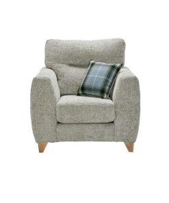 Lisburn Wingback armchair wooden cushion legs tartan fabric red rose