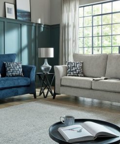 Swift Red Rose 3 seater snuggler chair sofa Fabric Grey blue