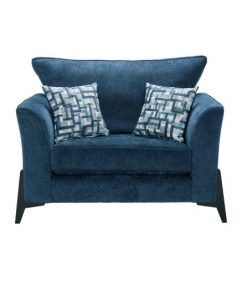 Swift Red Rose Snuggler Chair Armchair Fabric Blue