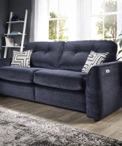 Finley Navy 3 Seater Electric Recliner Sofa
