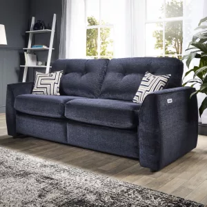 Finley Navy 3 Seater Electric Recliner Sofa