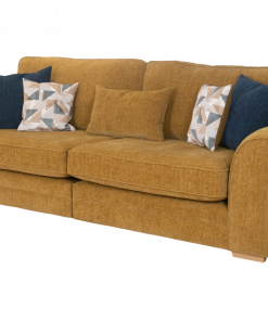 Oscar mustard cinnamon 4 seater fabric sofa